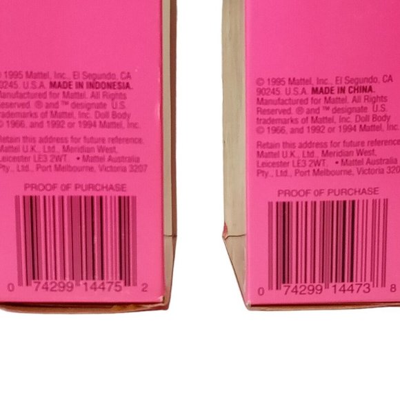 Pretty Hearts Barbie #14473/14475 Vintage 1995 2 Dolls incl Pink & Blue NRFB - Picture 7 of 10